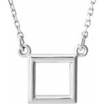 Petite Square Necklace 16.5" - Henry D Jewelry