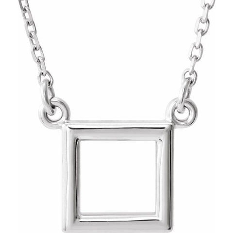 Petite Square Necklace 16.5" - Henry D Jewelry