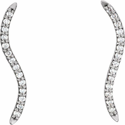 Diamond Ear Climber Earrings 1/6 ctw