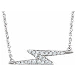 Diamond Lightning Bolt Necklace 1/8 ctw 16-18" - Henry D Jewelry