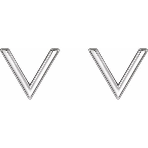 V Earrings - Sterling Silver