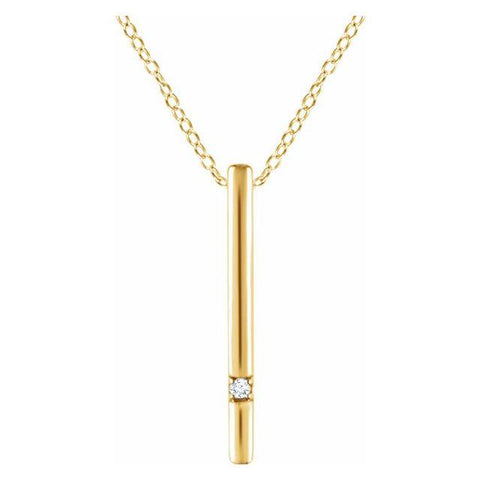 Diamond Bar Necklace .015 ctw 16-18" - Henry D Jewelry