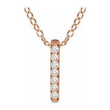 Diamond Bar Necklace .05 ctw 16-18" - Henry D Jewelry