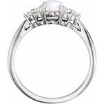 Opal & Diamond Ring 1/5 ctw