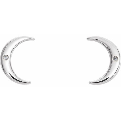 Crescent Diamond Earrings .005 ctw