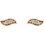 Diamond Wave Earrings .07 ctw - 14K Yellow Gold