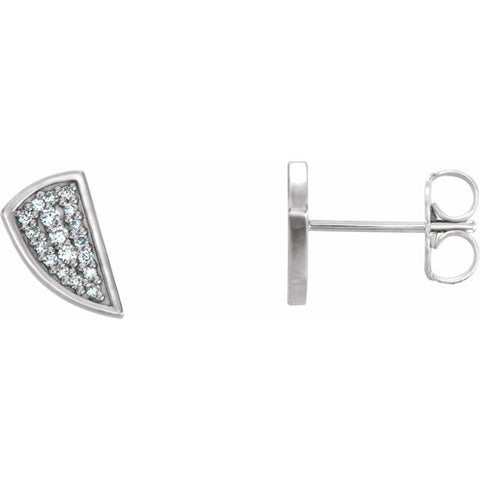Geometric Diamond Earrings 1/10 ctw - 14K White Gold