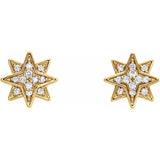 Diamond Star Earrings .08 ctw