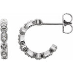 Diamond Hoop Earrings 1/8 ctw - 14K White Gold