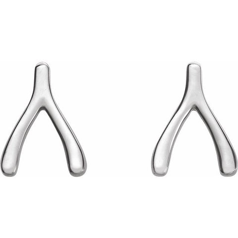 Petite Wishbone Earrings - Sterling Silver