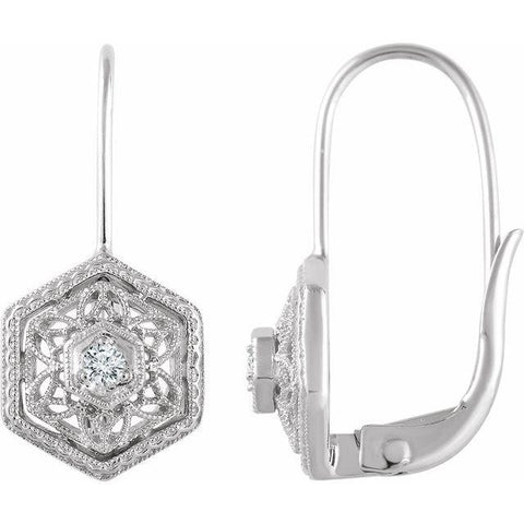 Diamond Filigree Earrings .06 ctw - Henry D Jewelry