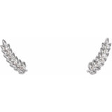 Leaf Ear Climber Diamond Earrings .03 ctw
