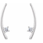 Diamond Ear Climber Earrings 1/8 ctw
