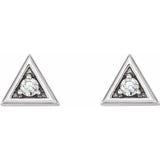 Diamond Triangle Earrings 1/8 ctw