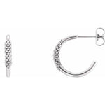 Beaded Hoop Earrings - Sterling Silver - Henry D