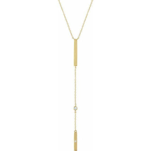 Diamond Lariat Necklace .06 ctw 16-18" - Henry D Jewelry