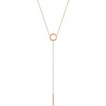 Circle & Bar Lariat Necklace 16-18" - Henry D Jewelry