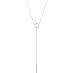 Circle & Bar Lariat Necklace 16-18" - Henry D Jewelry