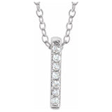 Diamond Bar Necklace .05 ctw 16-18" - Henry D Jewelry