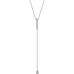 Diamond Bar Lariat Necklace 1/8ctw 16-18" - Henry D Jewelry