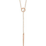 Circle & Bar Lariat Necklace 18" - Henry D Jewelry