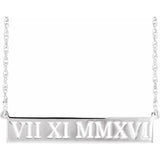 Pierced Roman Numeral Date Bar Necklace