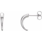 J-Hoop Earrings - Sterling Silver