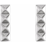 Pyramid Bar Earrings - Sterling Silver