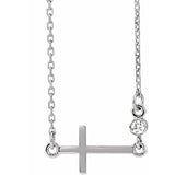 Diamond Sideways Cross Necklace .03 ctw