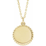 Beaded Engravable Disc Necklace - Henry D