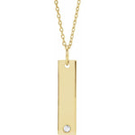 Diamond Engravable Bar Necklace .03 ctw