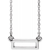 Petite Rectangle Necklace 16-18" - Henry D Jewelry