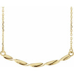 Twisted Bar Necklace 16-18" - Henry D Jewelry