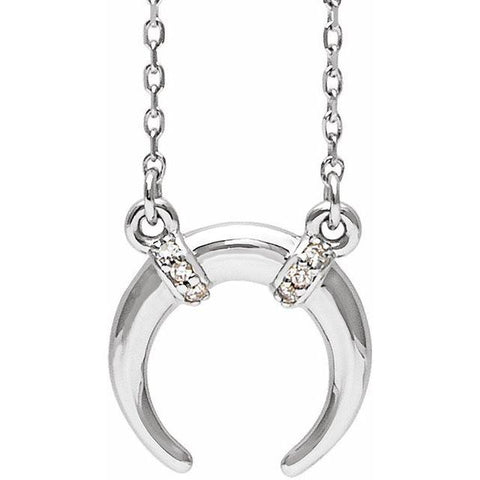 Diamond Crescent Necklace .03 ctw 16-18" - Henry D Jewelry
