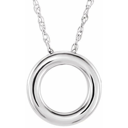 Medium Circle Necklace - Sterling Silver