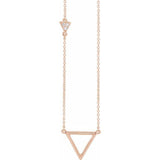 Diamond Triangle Necklace .05 ctw 16-18" - Henry D Jewelry