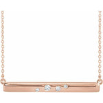 Diamond Bar Necklace 1/10 ctw 16-18" - Henry D Jewelry