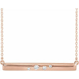 Diamond Bar Necklace 1/10 ctw 16-18" - Henry D Jewelry