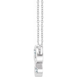 14K White Gold Interlocking Circle Diamond Necklace 1/10 ctw 18" - Henry D Jewelry