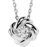 Diamond Knot Necklace 1/6 ctw 16-18" - Henry D Jewelry