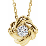 Diamond Knot Necklace 1/6 ctw 16-18" - Henry D Jewelry