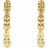 Beaded Hoop Earrings - 14K Yellow Gold - Henry D