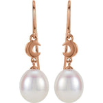 Freshwater Pearl Earrings - 14K Rose Gold
