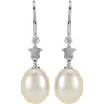 Freshwater Pearl Earrings - 14K White Gold