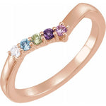 Stackable V Family Birthstone Ring