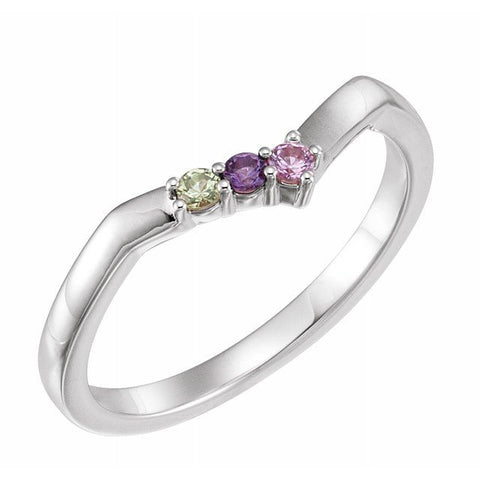 Stackable V Family Birthstone Ring