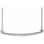Diamond Curved Bar Necklace .05 ctw 16-18" - Henry D Jewelry
