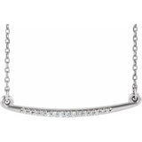 Diamond Curved Bar Necklace .05 ctw 16-18" - Henry D Jewelry