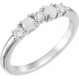 Opal & Diamond Ring 1/5 ctw