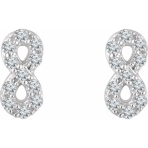 Infinity Diamond Earrings 1/6 ctw